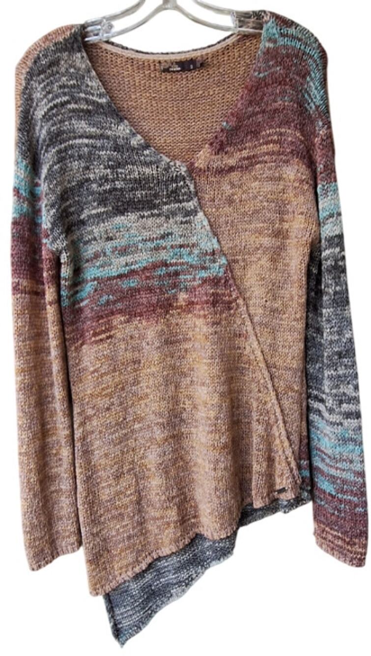Prana Women's Vignette Casual Asymmetrical Bohemian Yoga Beach Sweater Tan S